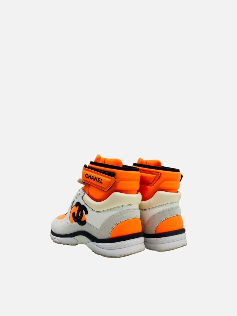 CHANEL 2018 White & Orange Size EU 37 Sneakers