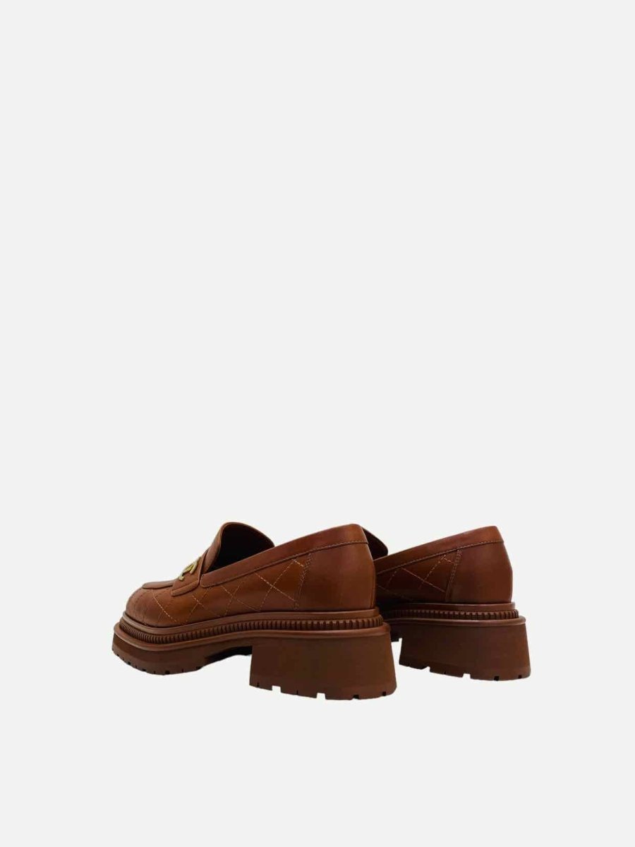CHANEL 2023/2024 Brown Quilted Size EU 37.5 Moccasins