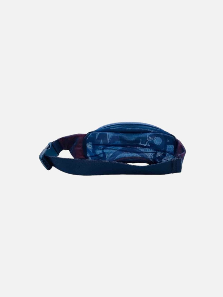 CHANEL Logo Navy Blue & Burgundy Mesh Belt Bag