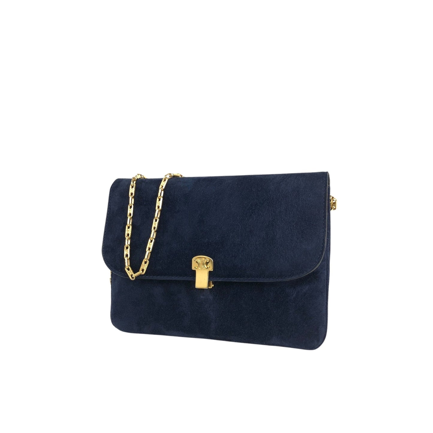 CELINE Chain Shoulder bag Navy Vintage bppgsa
