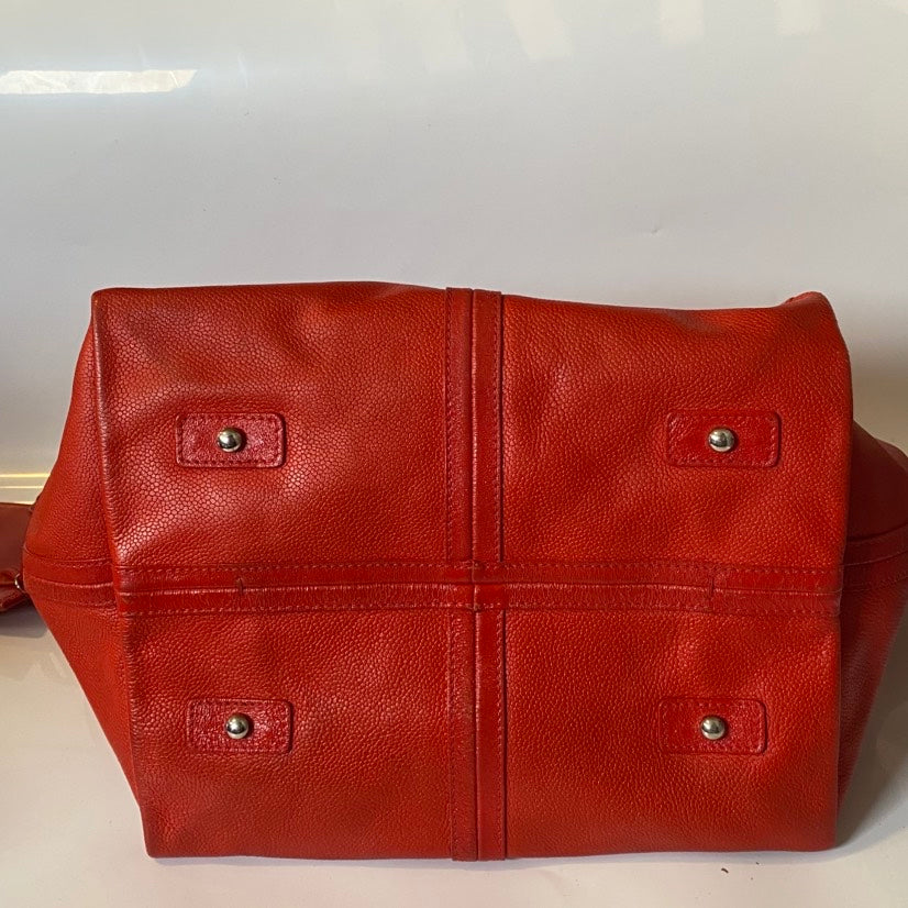 Chanel XL Shopping Tote Red Leather Shoulder Bag