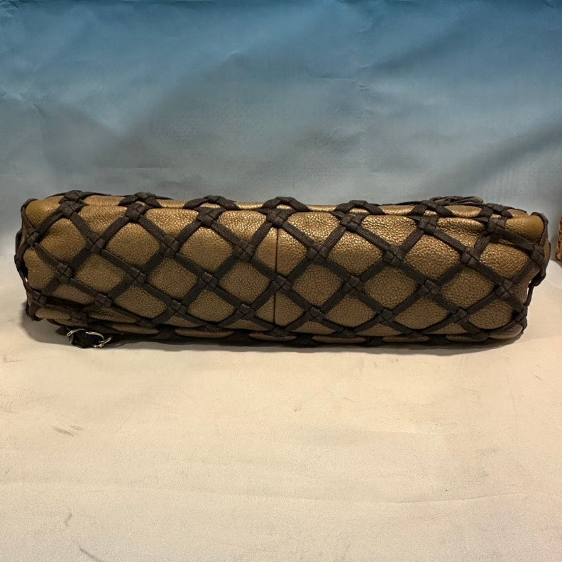 Chanel Vintage Quilted Gold Leather Shoulder Bag
