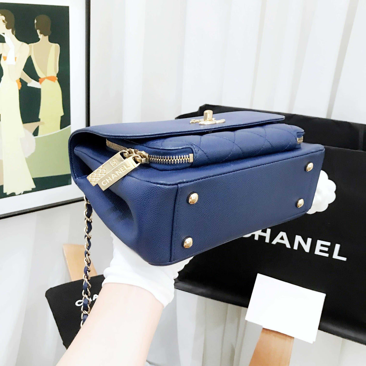 Chanel Blue Medium Messenger Bag