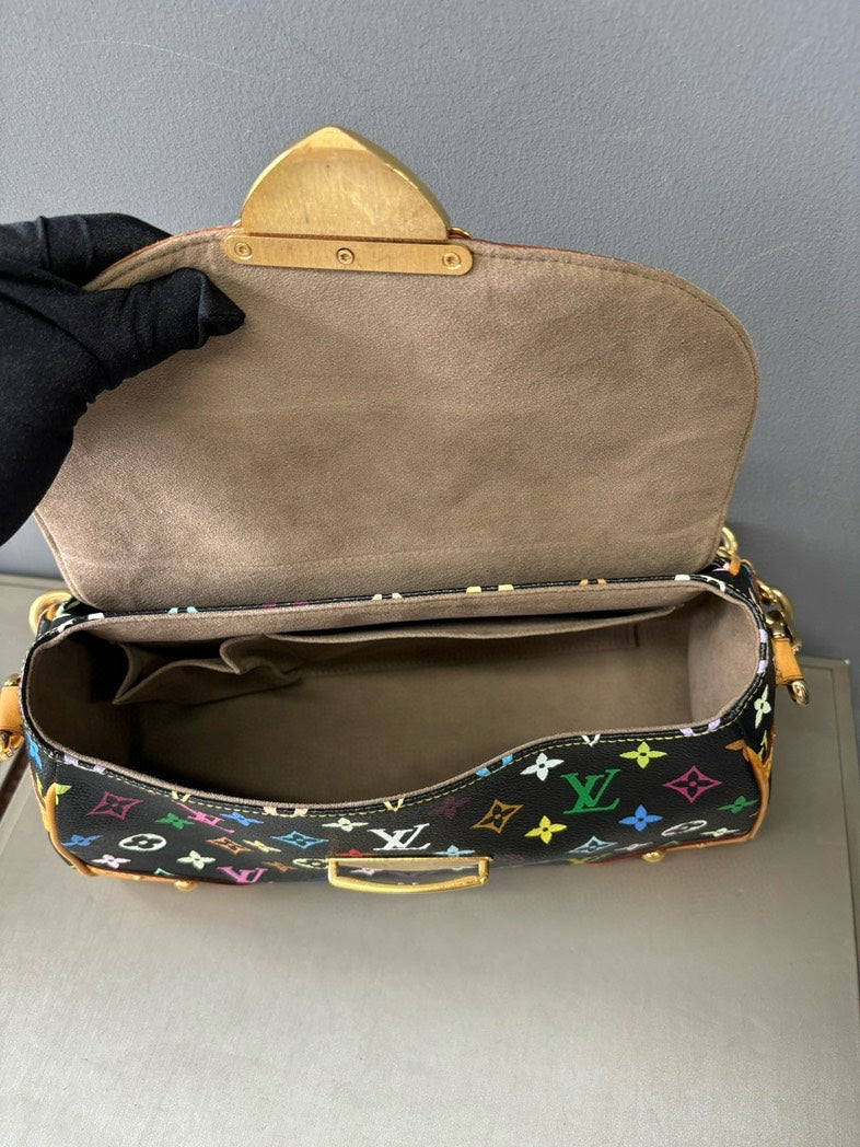 Louis Vuitton Multicolor Monroe Black Satchel Bag