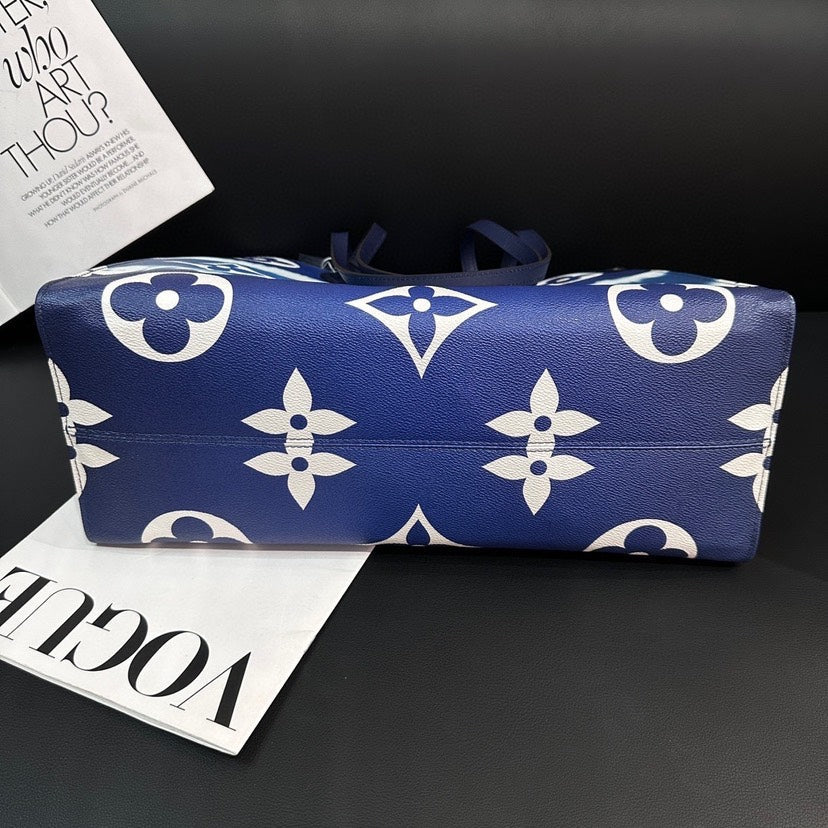 Louis Vuitton On The Go Blue Tote Bag