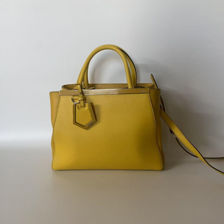 Fendi 2Jours Mustard Yellow Tote Bag