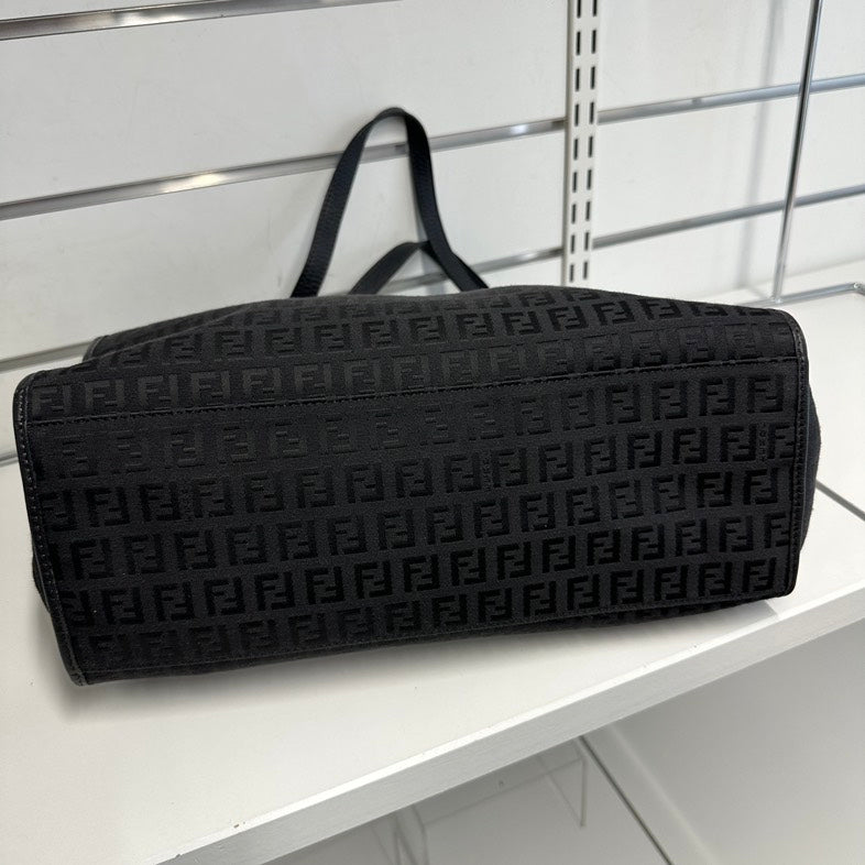 Fendi 1001 Tote Bag Black Canvas