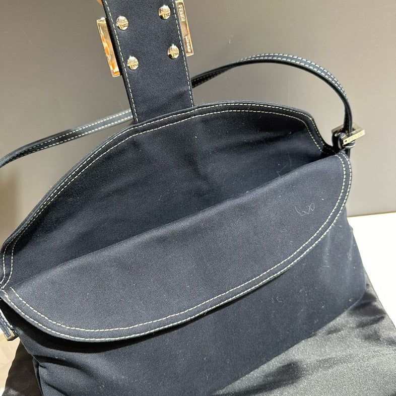 🔥 Price Drop Fendi Hobo Bag Black Suede Vintage Designer Handbag