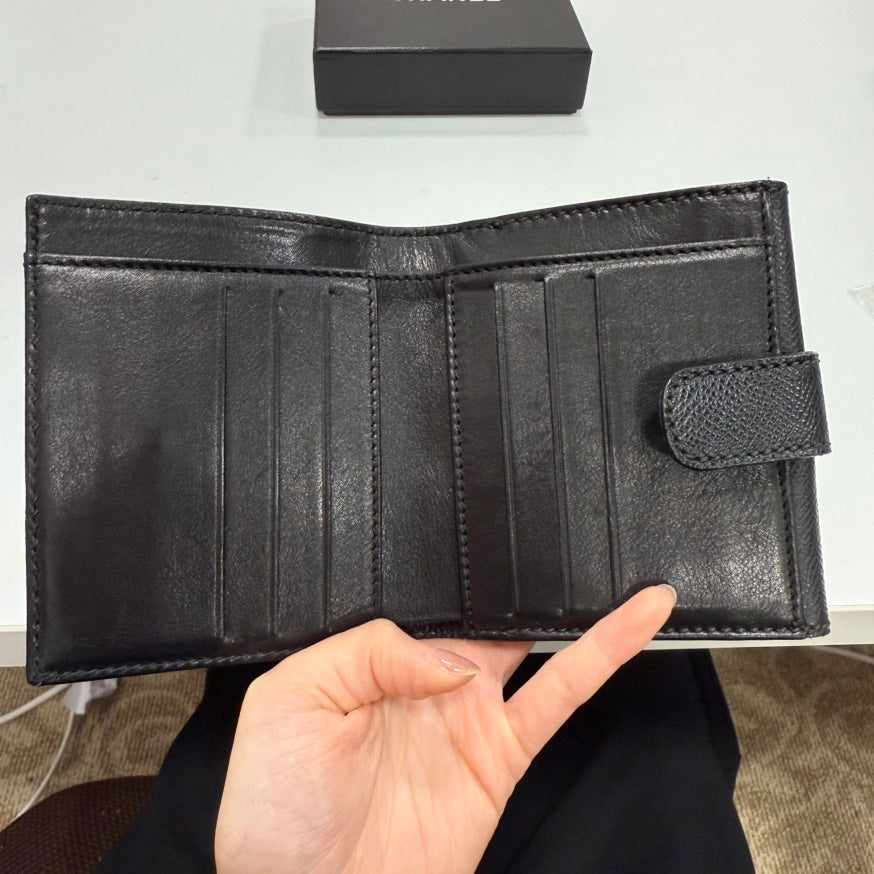 Chanel Caviar Leather Wallet in Black - Series FM