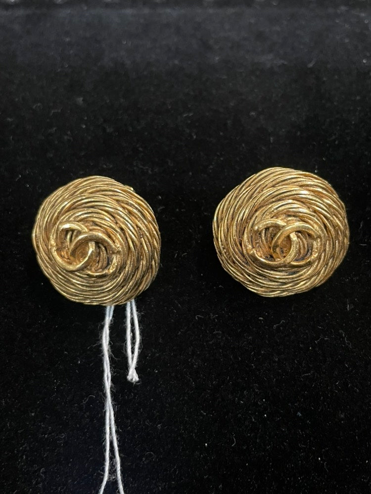 Chanel Clip On Earrings Gold Earrings