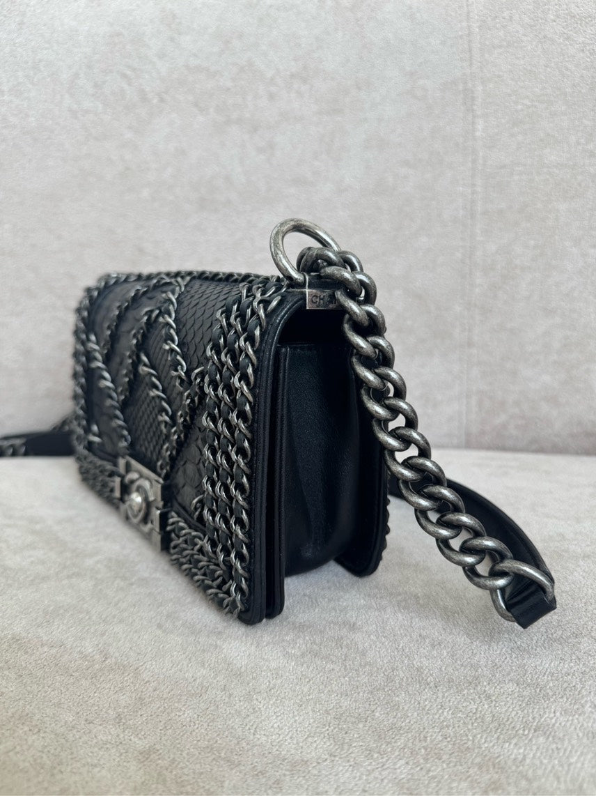 Chanel Leboy Vintage Black Leather Crossbody Bag