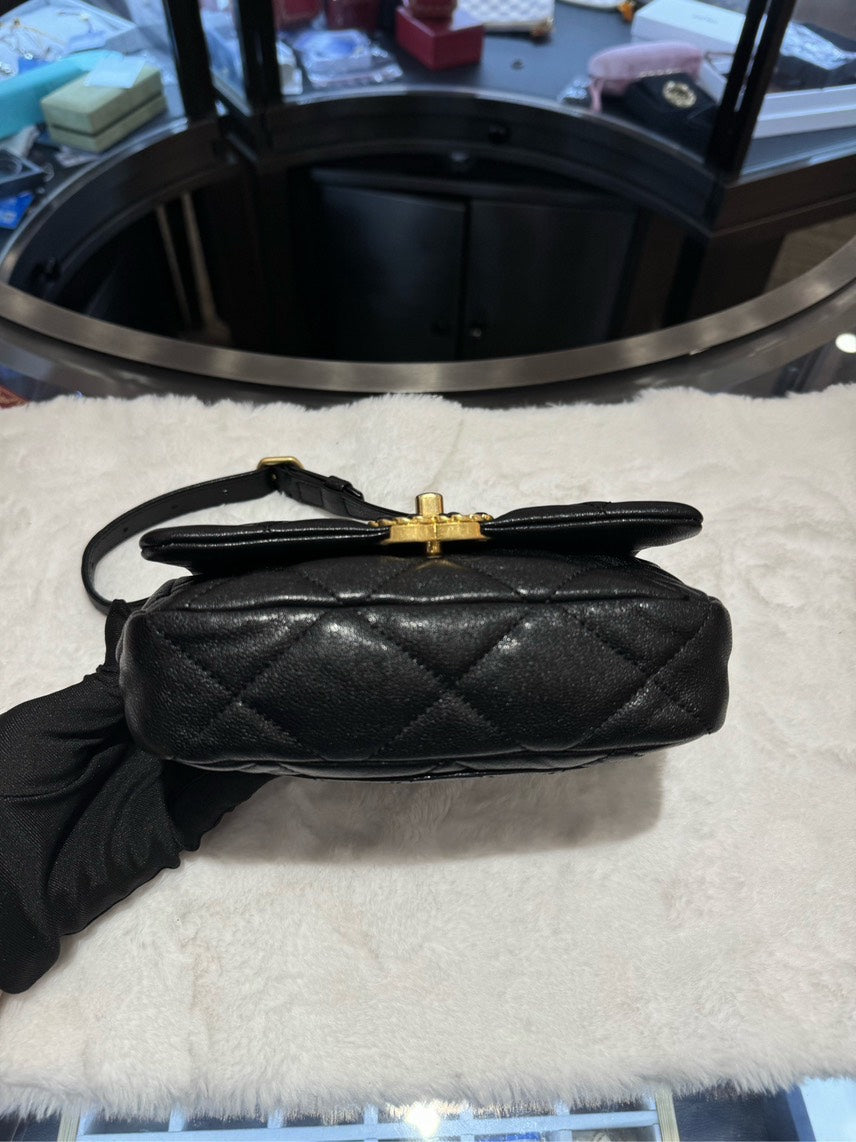 Chanel Beltbag Black Leather Waist Bag