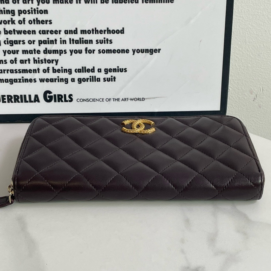 Preloved💕 Chanel Long Wallet, Lambskin (2023) #13979