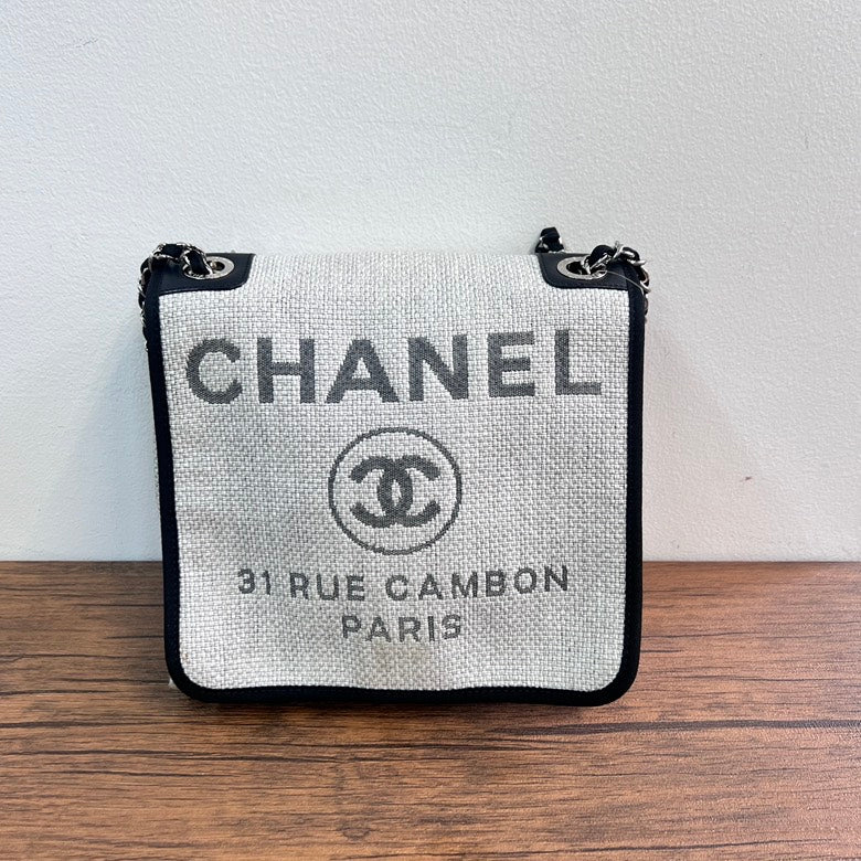 Chanel Canvas Chain Tote Bag