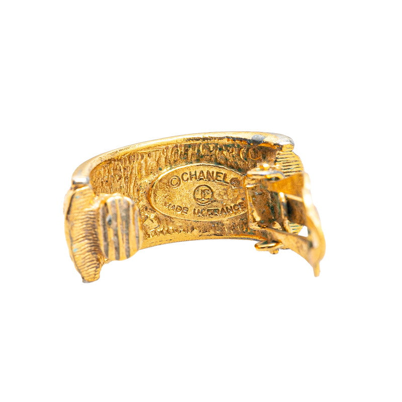 Chanel Gold Plated Matelassé Vintage Earrings