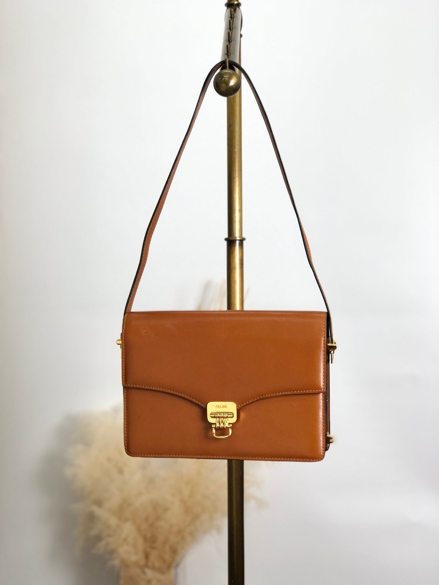 CELINE Horse Bit Shoulder bag Brown Vintage zjkkfe