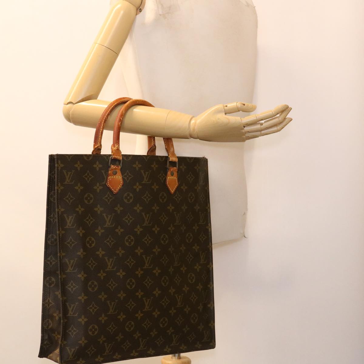 LOUIS VUITTON Monogram Sac Plat Hand Bag M51140 LV rd4586