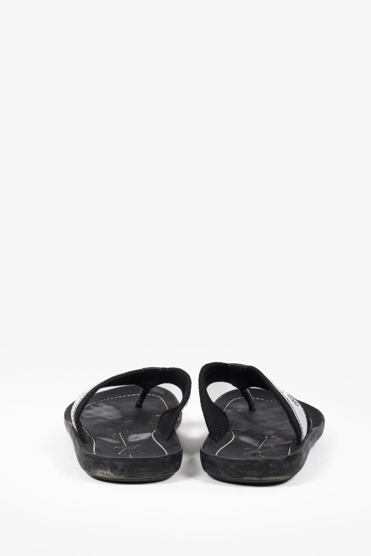 Louis Vuitton Black and White Canvas Flip Flops
