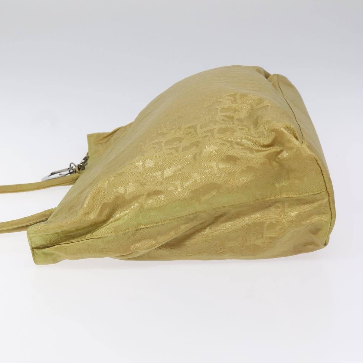 Christian Dior Vintage Trotter Open Tote Diorissimo Canvas Yellow Canvas Tote Bag Bag ()