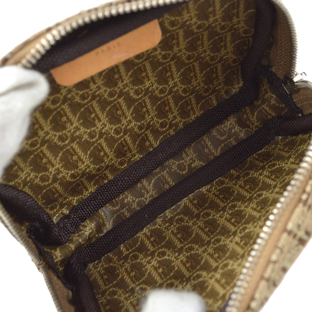 Christian Dior Vintage Trotter Pouch Canvas Beige Canvas Clutche & Pouche Bag ()