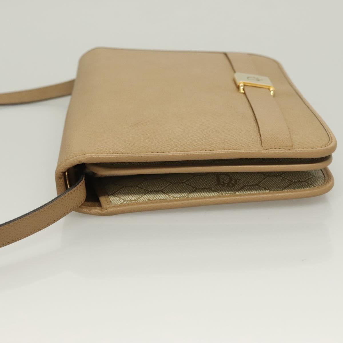 Christian Dior Vintage Honeycomb Shoulder Bag Leather Beige Leather Shoulder Bag Bag ()