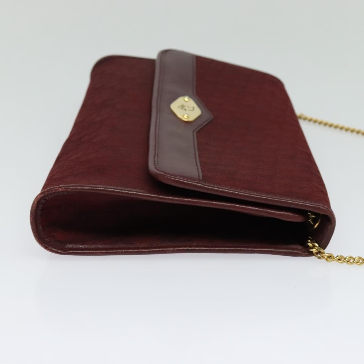 Christian Dior Vintage Trotteur Chain Shoulder Bag Canvas Red Canvas Shoulder Bag Bag ()