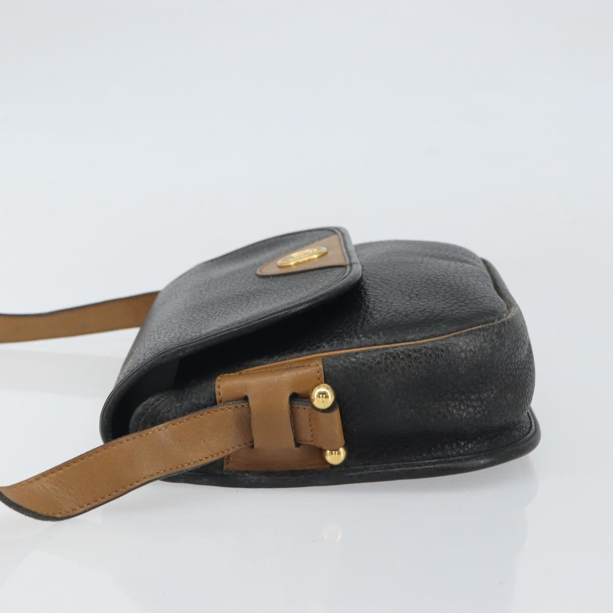 Christian Dior Vintage Shoulder Bag Leather Black Leather Shoulder Bag Bag ()