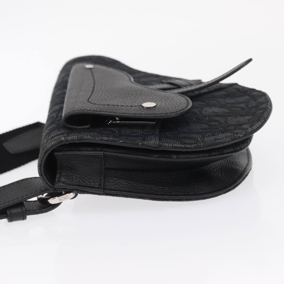 Christian Dior Saddle Messenger Pouch Oblique Canvas Black Canvas Shoulder Bag Bag ()