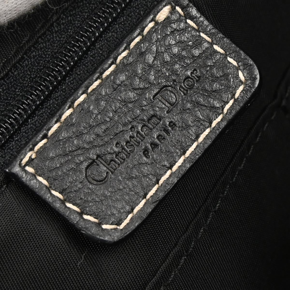 Christian Dior Vintage Handbag Leather Black Leather Handbag ()