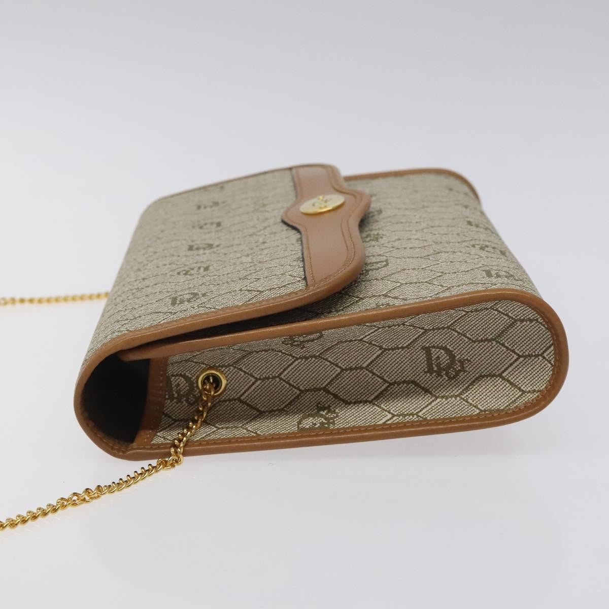 Christian Dior Vintage Honeycomb Flap Crossbody Bag Coated Canvas Beige Canvas Bag ()
