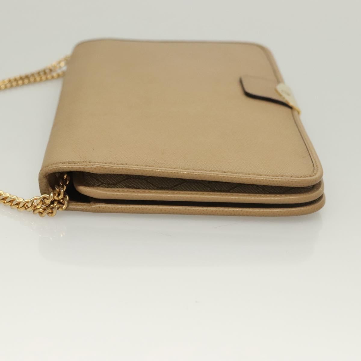 Christian Dior Vintage Honeycomb Chain Canvas Beige Leather Shoulder Bag Bag ()
