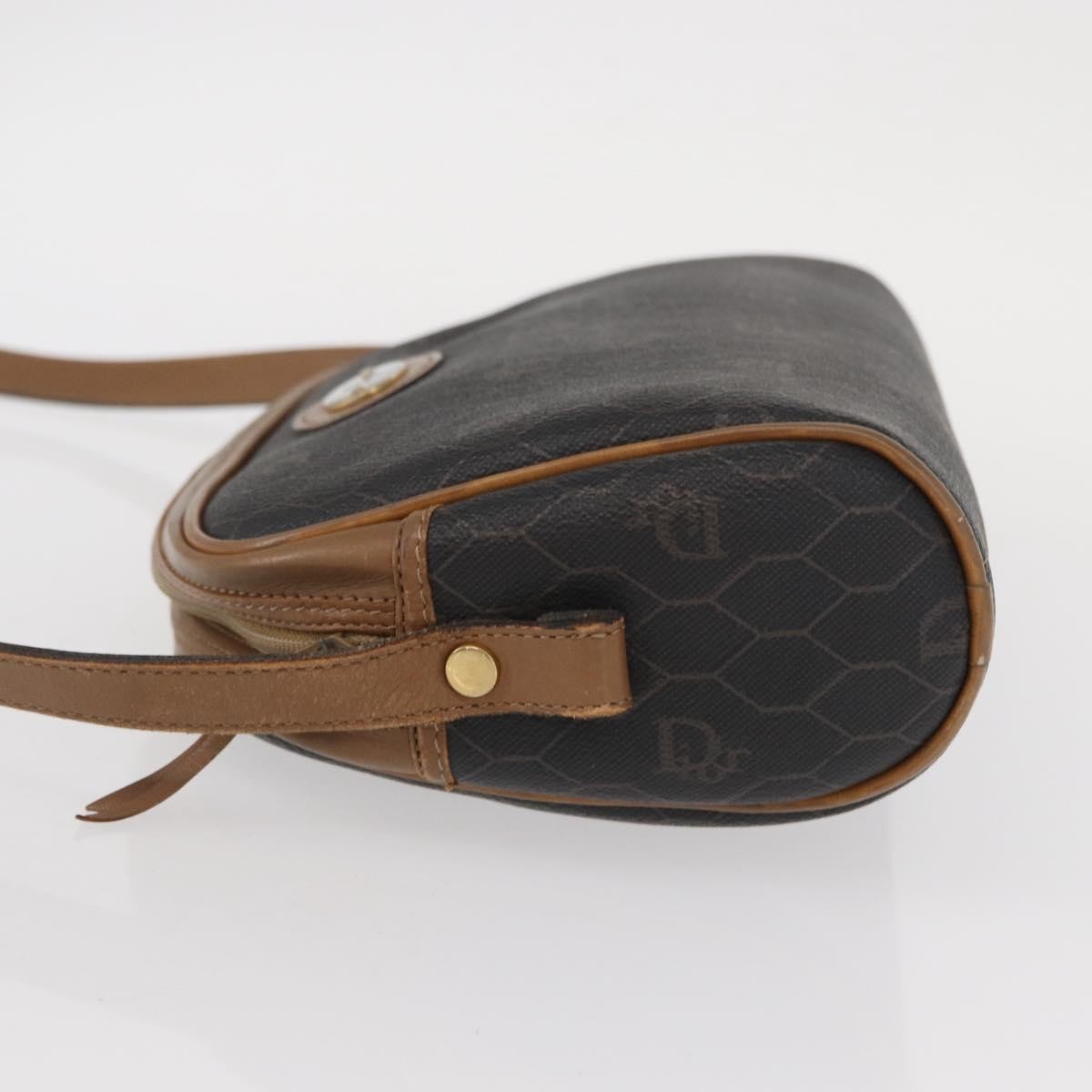 Christian Dior Vintage Honeycomb Shoulder Bag Canvas And Leather Black Canvas Shoulder Bag Bag ()