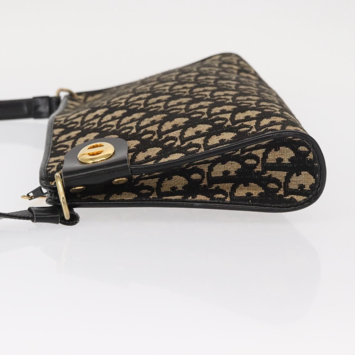 Christian Dior Vintage Cd Trotter Shoulder Bag Canvas Black Canvas Shoulder Bag Bag ()