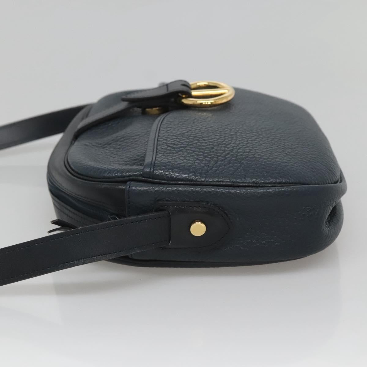 Christian Dior Vintage Flap Crossbody Bag Leather Navy Leather Shoulder Bag Bag ()