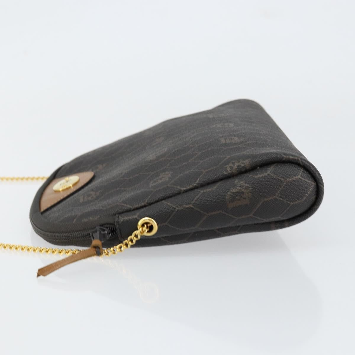 Christian Dior Vintage Honeycomb Chain Canvas Black Canvas Shoulder Bag Bag ()