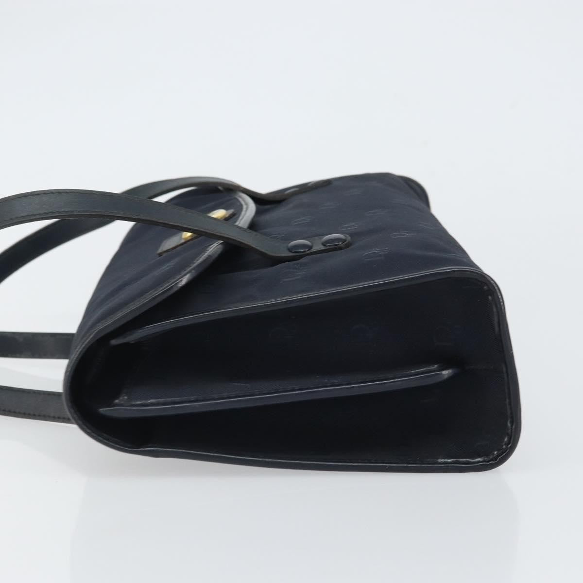 Christian Dior Vintage Honeycomb Handbag Canvas Leather Navy Canvas Handbag ()