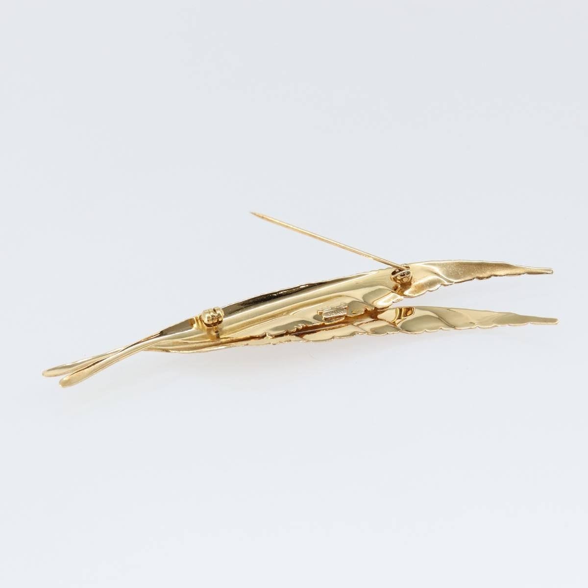 Christian Dior Vintage Feather Metal Gold Metal Brooch Jewelry ()