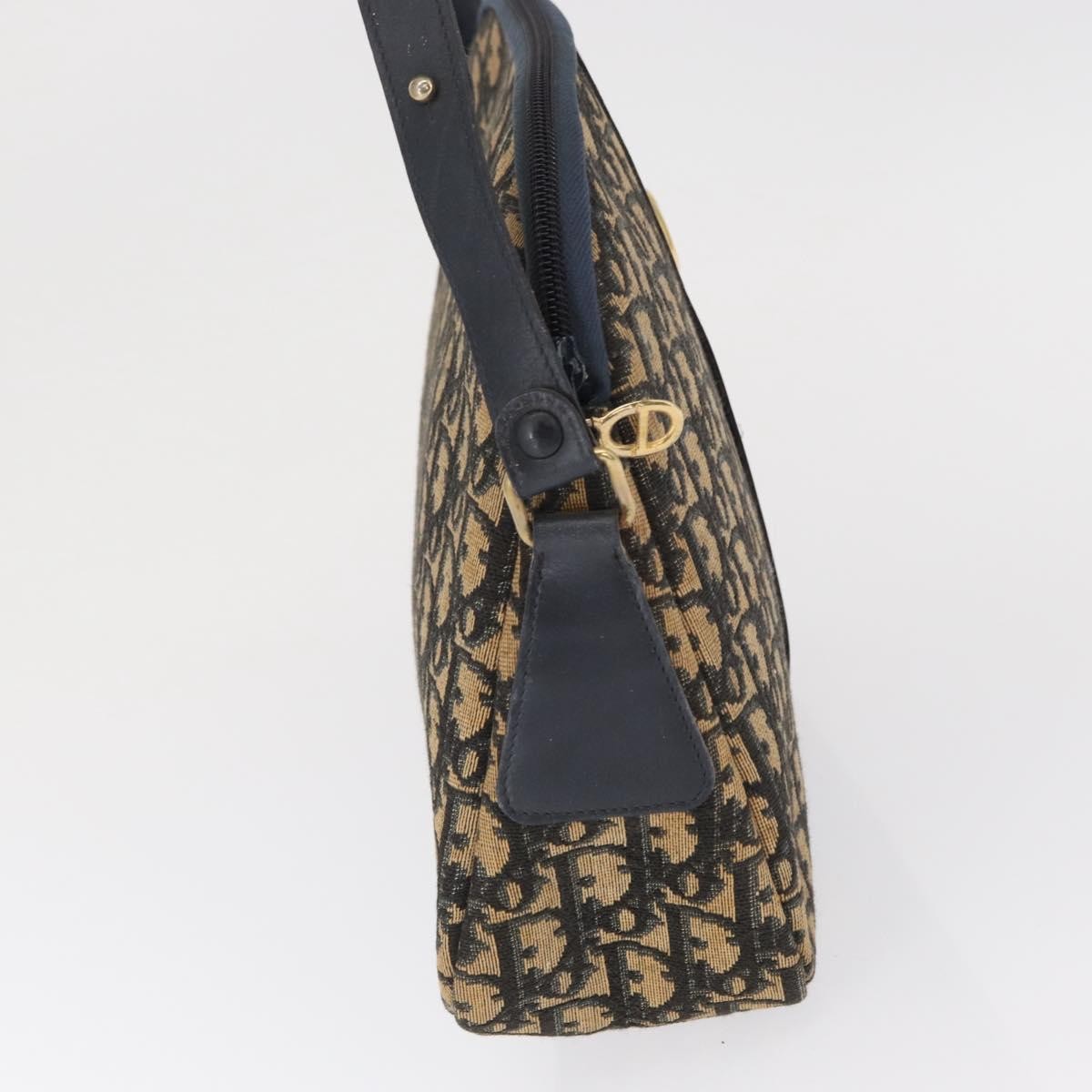 Christian Dior Vintage Cd Trotter Handbag Canvas Navy Canvas Handbag ()