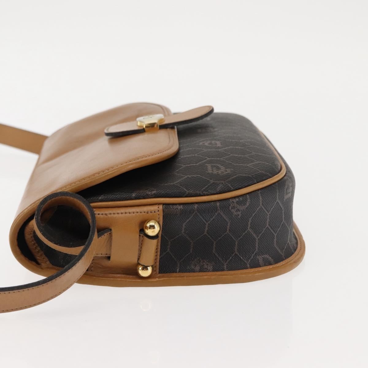 Christian Dior Vintage Honeycomb Shoulder Bag Canvas And Leather Brown Canvas Shoulder Bag Bag ()