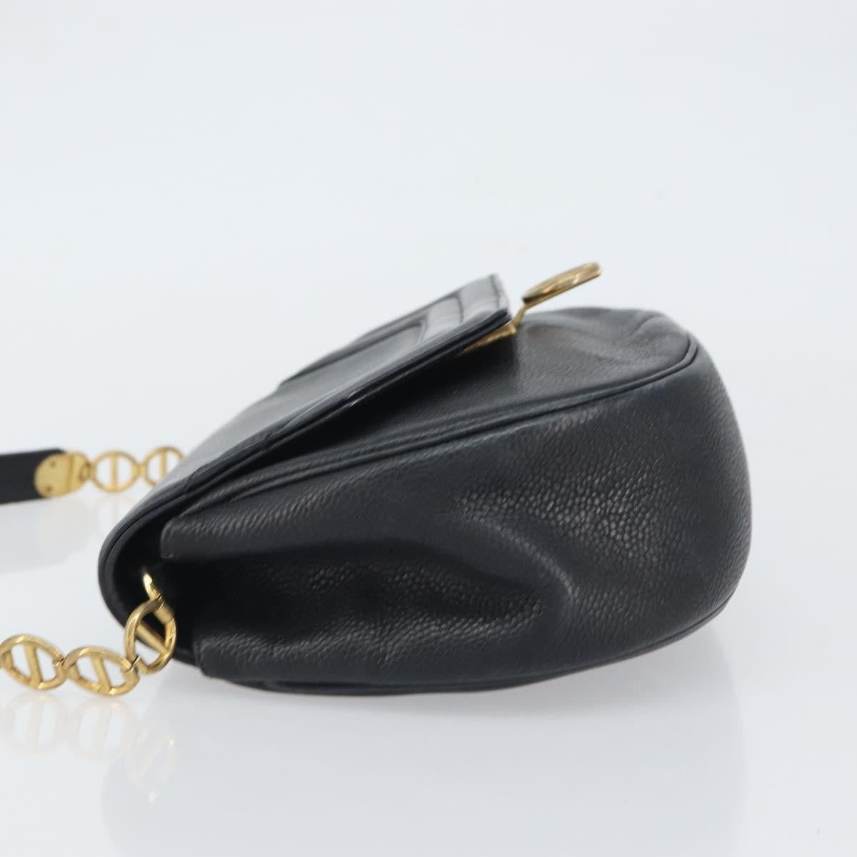 Christian Dior Vintage Shoulder Bag Leather Black Leather Shoulder Bag Bag ()
