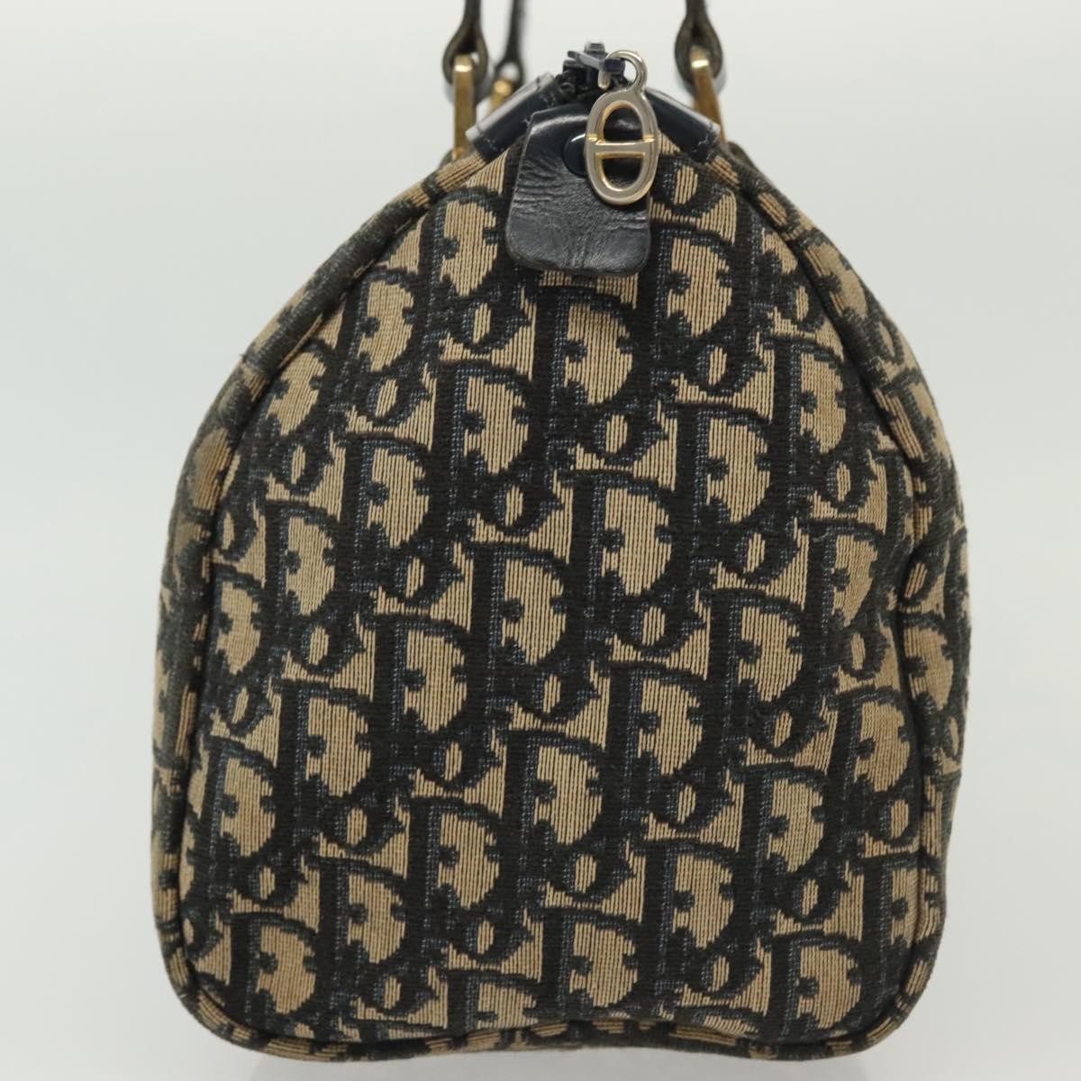 Christian Dior Vintage Trotter Boston Bag Diorissimo Canvas Navy Canvas Bag ()