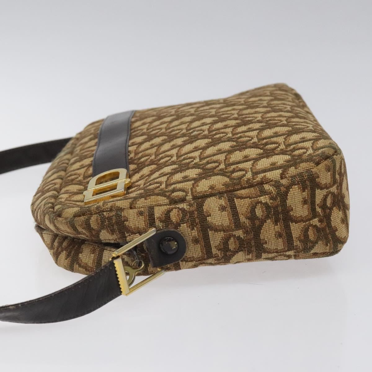 Christian Dior Vintage Trotter Shoulder Bag Canvas Brown Canvas Bag ()