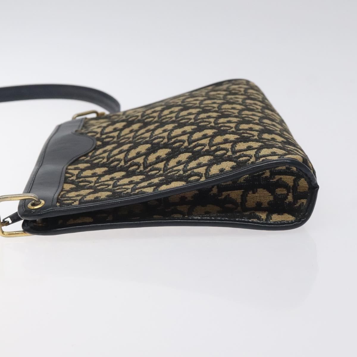 Christian Dior Vintage Trotter Shoulder Bag Canvas Navy Canvas Bag ()