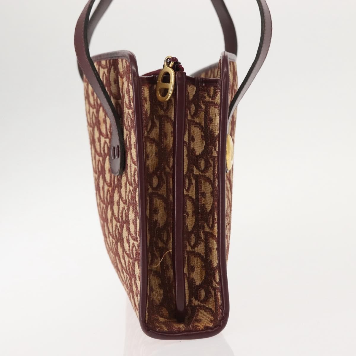 Christian Dior Vintage Trotter Handbag Canvas Red Canvas Handbag ()