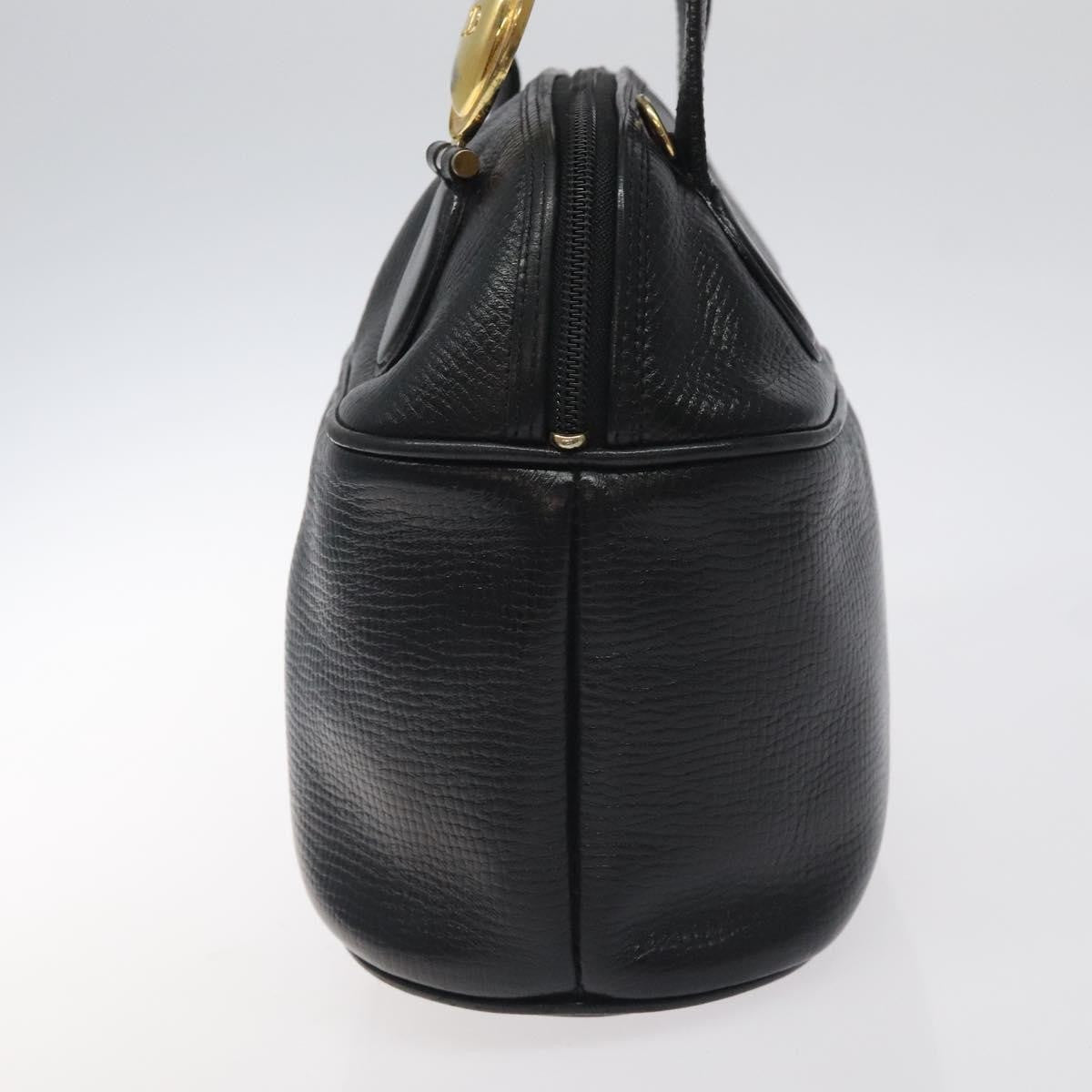 Christian Dior Vintage Cd Handbag Leather Black Leather Handbag ()