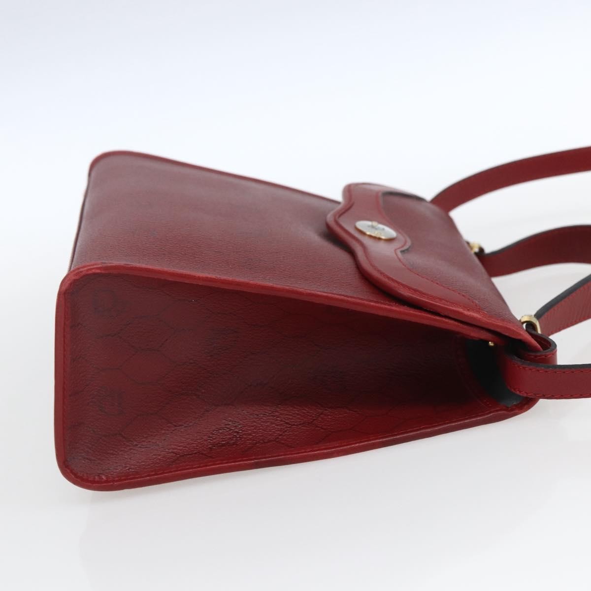 Christian Dior Vintage Honeycomb Handbag Canvas Leather Red Canvas Handbag ()