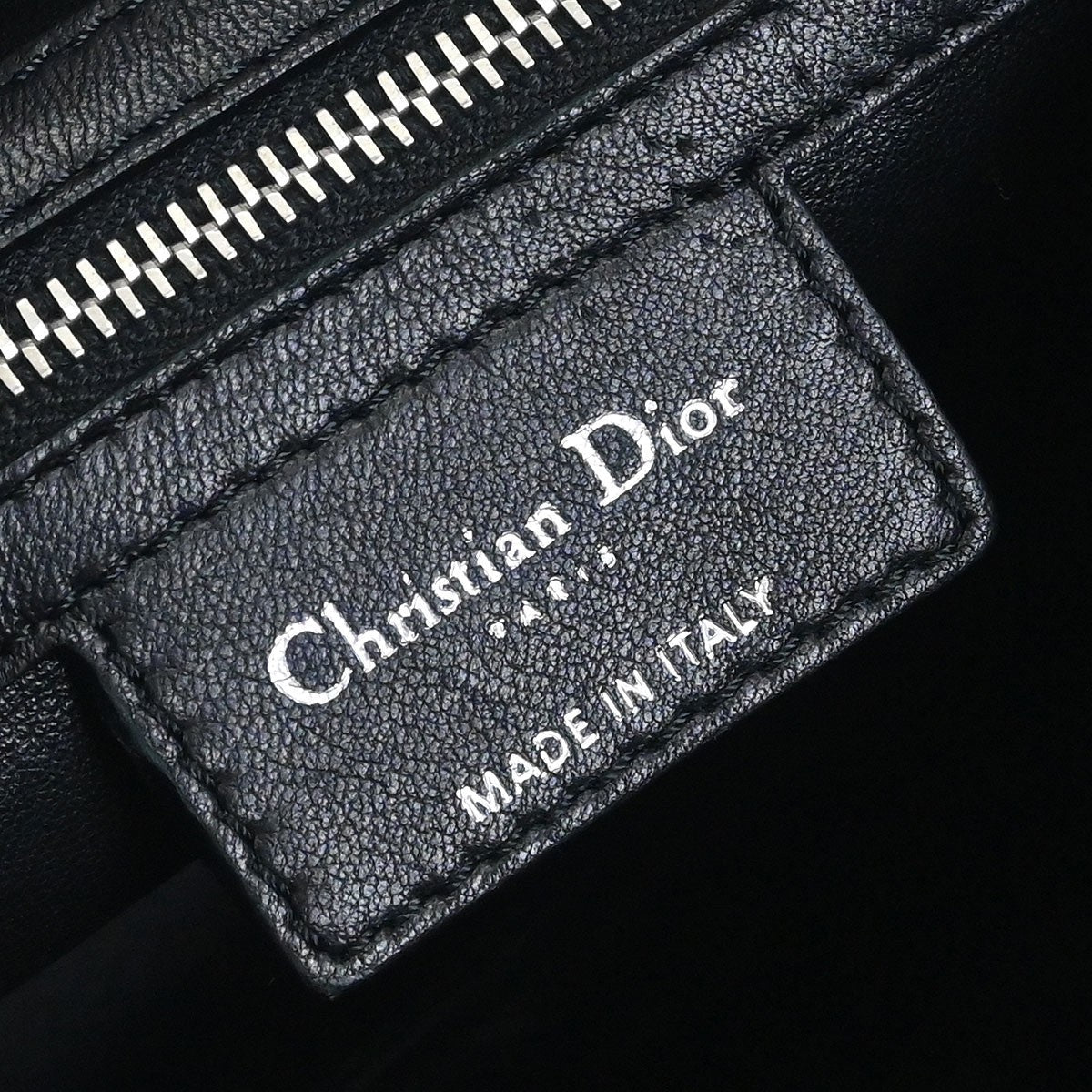 Christian Dior Vintage Lady Dior Bag Cannage Quilt Lambskin Black Leather Handbag ()