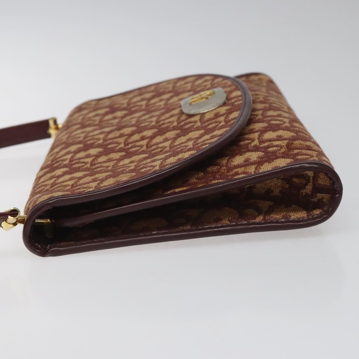 Christian Dior Vintage Trotter Flap Shoulder Bag Canvas Red Canvas Bag ()