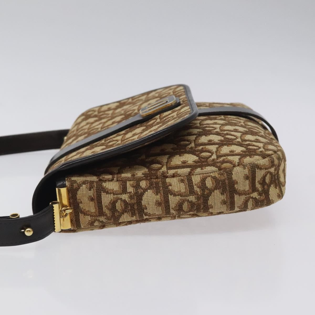 Christian Dior Vintage Cd Flap Shoulder Bag Canvas Brown Canvas Shoulder Bag Bag ()