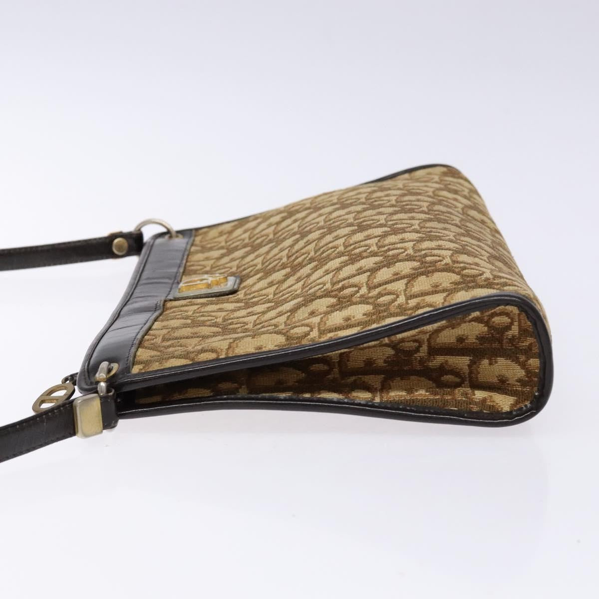 Christian Dior Vintage Trotter Shoulder Bag Canvas Brown Canvas Bag ()